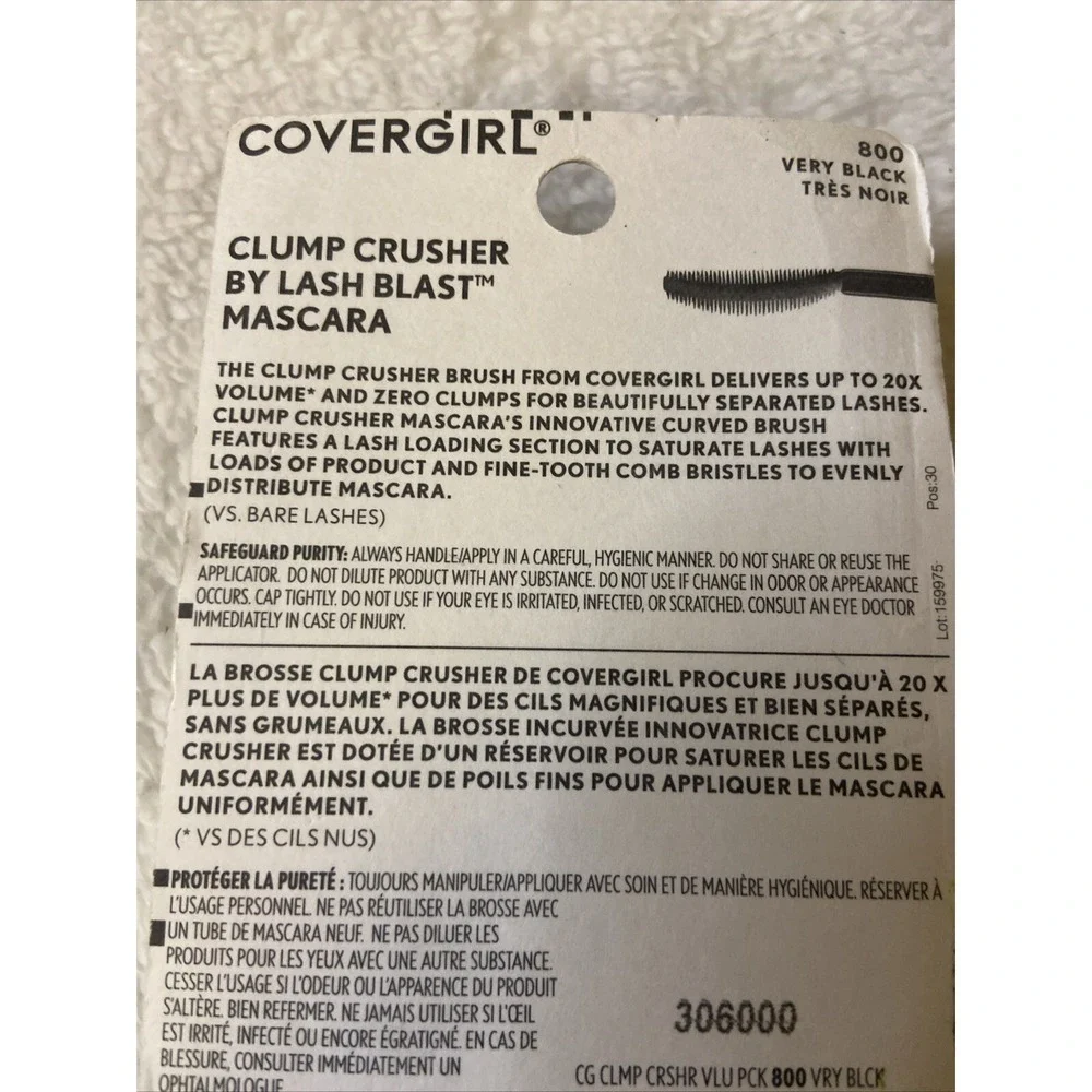New Cover Girl Lash Blast Clump Crusher Mascara Very Black Twin Pack NIP NIB